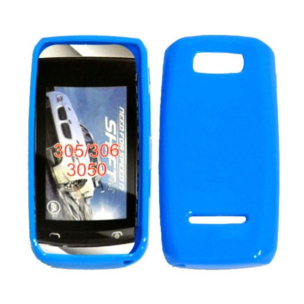 CUSTODIA GEL TPU SILICONE LUCIDA per NOKIA ASHA 305 COLORE BLU