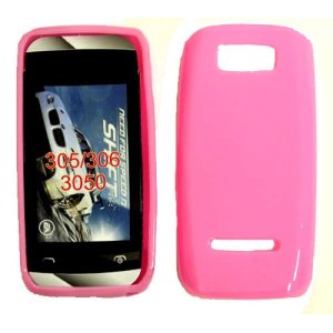 CUSTODIA GEL TPU SILICONE LUCIDA per NOKIA ASHA 305 COLORE ROSA