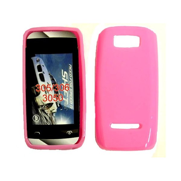 CUSTODIA GEL TPU SILICONE LUCIDA per NOKIA ASHA 305 COLORE ROSA