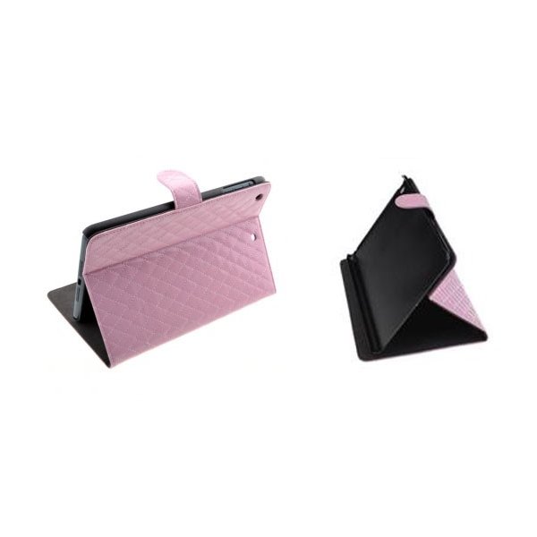 CUSTODIA BOOK TRAPUNTATA CON CHIUSURA MAGNETICA per APPLE IPAD MINI 3, IPAD MINI 2, IPAD MINI COLORE ROSA