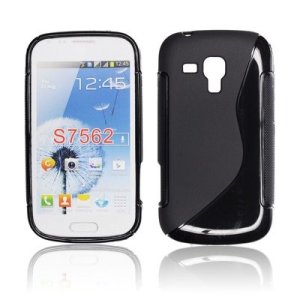 CUSTODIA GEL TPU SILICONE DOUBLE per SAMSUNG S7562 GALAXY S DUOS, S7560 GALAXY TREND, S7580 COLORE NERO