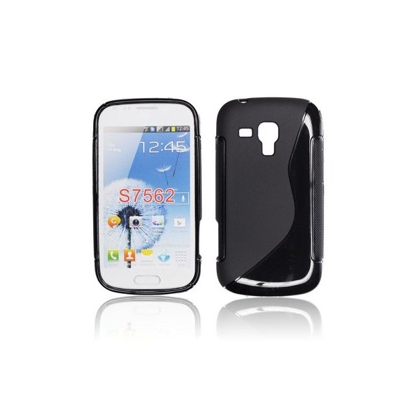 CUSTODIA GEL TPU SILICONE DOUBLE per SAMSUNG S7562 GALAXY S DUOS, S7560 GALAXY TREND, S7580 COLORE NERO