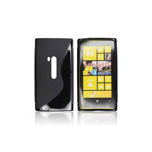 CUSTODIA GEL TPU SILICONE DOUBLE NOKIA LUMIA 920 COLORE NERO