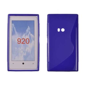 CUSTODIA GEL TPU SILICONE DOUBLE NOKIA LUMIA 920 COLORE BLU