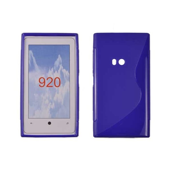 CUSTODIA GEL TPU SILICONE DOUBLE NOKIA LUMIA 920 COLORE BLU