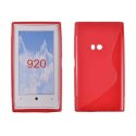 CUSTODIA GEL TPU SILICONE DOUBLE NOKIA LUMIA 920 COLORE ROSSO