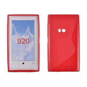 CUSTODIA GEL TPU SILICONE DOUBLE NOKIA LUMIA 920 COLORE ROSSO