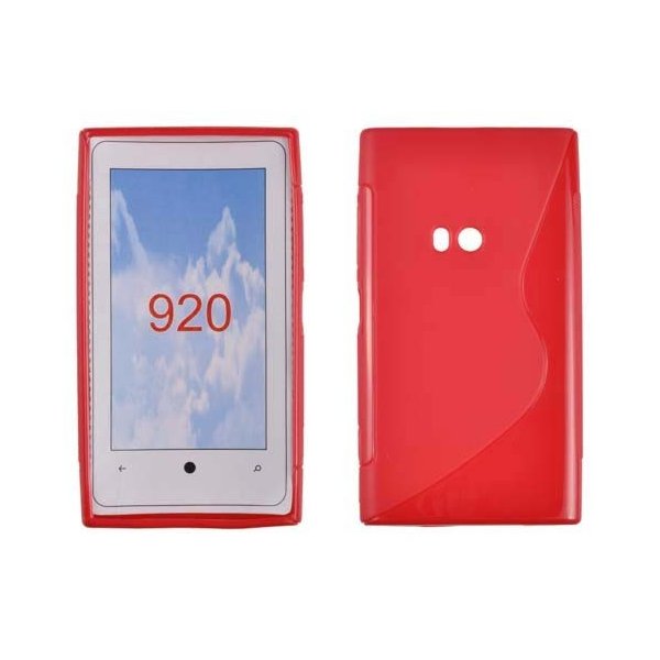 CUSTODIA GEL TPU SILICONE DOUBLE NOKIA LUMIA 920 COLORE ROSSO