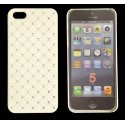 CUSTODIA per APPLE IPHONE SE, IPHONE 5S, IPHONE 5 - BACK RIGIDA CON BRILLANTINI COLORE BIANCO