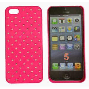 CUSTODIA per APPLE IPHONE SE, IPHONE 5S, IPHONE 5 - BACK RIGIDA CON BRILLANTINI COLORE ROSA