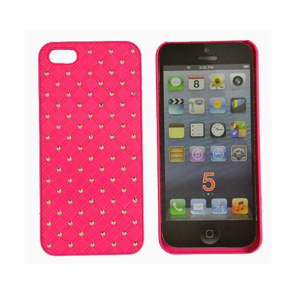 CUSTODIA per APPLE IPHONE SE, IPHONE 5S, IPHONE 5 - BACK RIGIDA CON BRILLANTINI COLORE ROSA