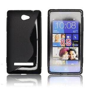 CUSTODIA GEL TPU SILICONE DOUBLE per HTC 8S, A620E COLORE NERO