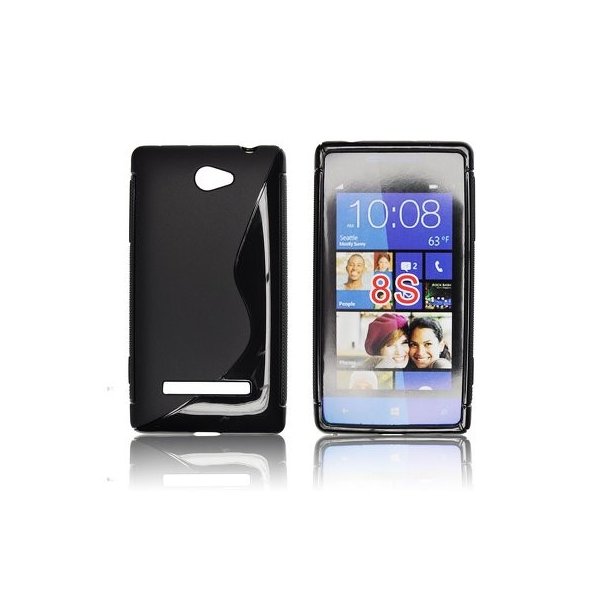 CUSTODIA GEL TPU SILICONE DOUBLE per HTC 8S, A620E COLORE NERO