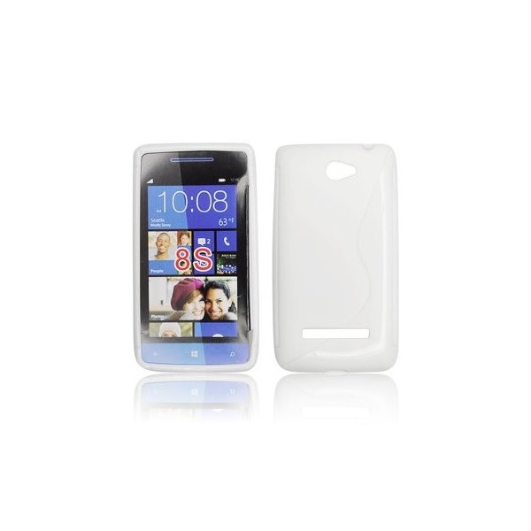 CUSTODIA GEL TPU SILICONE DOUBLE per HTC 8S A620E COLORE BIANCO