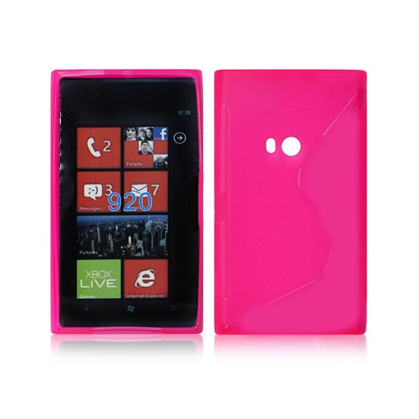 CUSTODIA GEL TPU SILICONE DOUBLE NOKIA LUMIA 920 COLORE ROSA