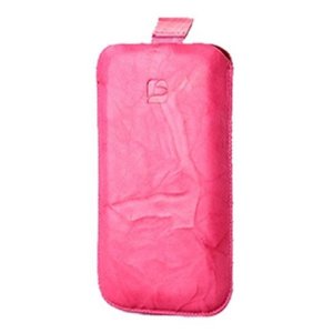 CUSTODIA IN VERA PELLE A SACCHETTO APPLE IPHONE 5, 5c, 5s INDIGO CASE COLORE ROSA