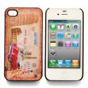 CUSTODIA per APPLE IPHONE 4, IPHONE 4S - BACK RIGIDA FANTASIA AUTO ROSSA E MONUMENTO