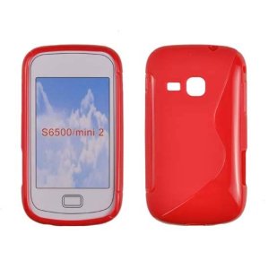 CUSTODIA GEL TPU SILICONE DOUBLE per SAMSUNG S6500 Galaxy Mini 2 COLORE ROSSO