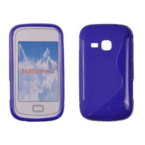 CUSTODIA GEL TPU SILICONE DOUBLE per SAMSUNG S6500 Galaxy Mini 2 COLORE BLU