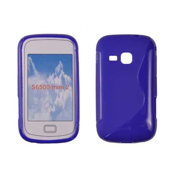 CUSTODIA GEL TPU SILICONE DOUBLE per SAMSUNG S6500 Galaxy Mini 2 COLORE BLU