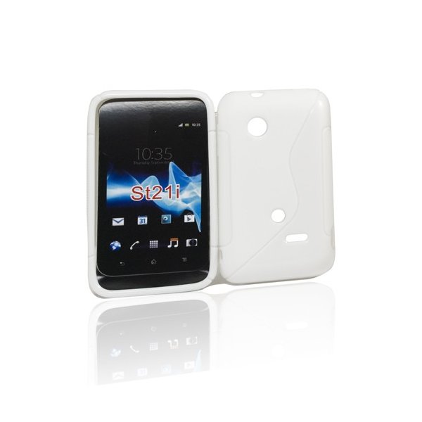 CUSTODIA GEL TPU SILICONE DOUBLE per SONY XPERIA TIPO ST21i COLORE BIANCO