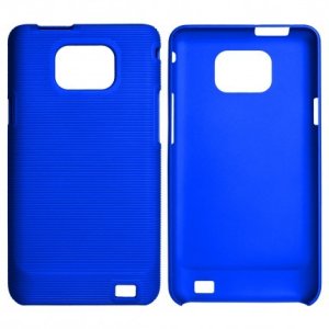 CUSTODIA RIGIDA CON RIGHE ORIZZONTALI per SAMSUNG I9100 Galaxy S II, I9105 Galaxy S II Plus COLORE BLU