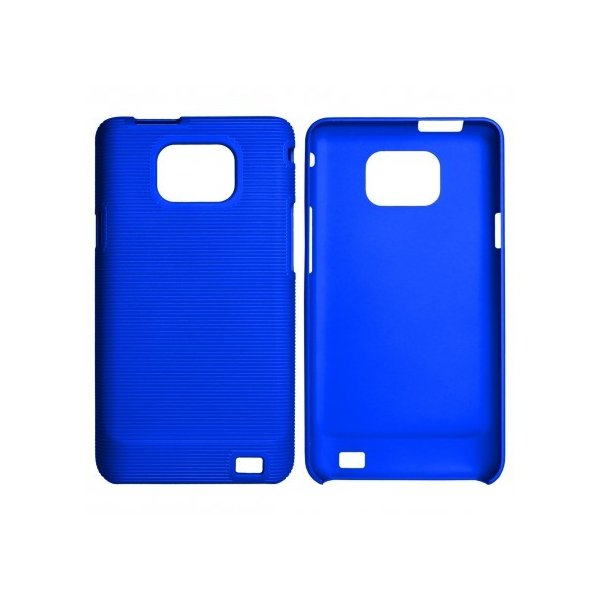 CUSTODIA RIGIDA CON RIGHE ORIZZONTALI per SAMSUNG I9100 Galaxy S II, I9105 Galaxy S II Plus COLORE BLU