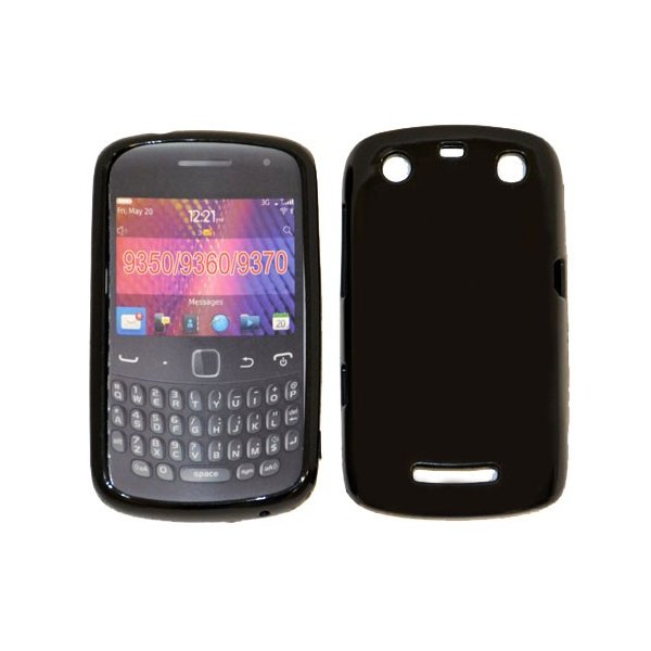 CUSTODIA GEL TPU SILICONE LUCIDA per BLACKBERRY CURVE 9370, CURVE 9360, CURVE 9350 COLORE NERO