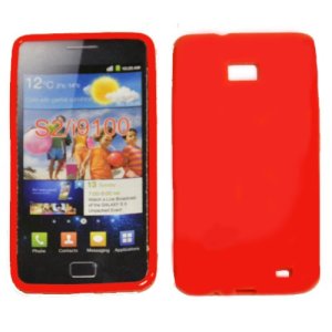 CUSTODIA GEL TPU SILICONE LUCIDA per SAMSUNG I9100 Galaxy S II, I9105 Galaxy S II Plus COLORE ROSSO