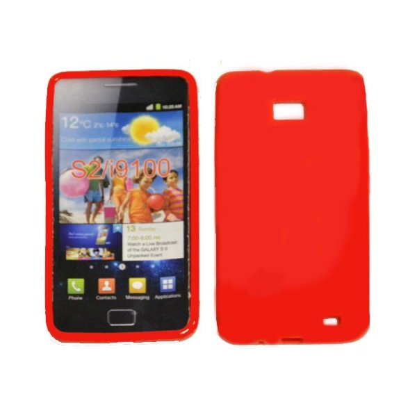 CUSTODIA GEL TPU SILICONE LUCIDA per SAMSUNG I9100 Galaxy S II, I9105 Galaxy S II Plus COLORE ROSSO