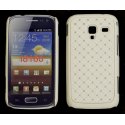 CUSTODIA RIGIDA GOMMATA CON BRILLANTINI per SAMSUNG I8160 Galaxy Ace 2 COLORE BIANCO