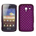 CUSTODIA RIGIDA GOMMATA CON BRILLANTINI per SAMSUNG I8160 Galaxy Ace 2 COLORE VIOLA