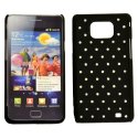 CUSTODIA RIGIDA GOMMATA CON BRILLANTINI per SAMSUNG I9100 GALAXY S II, I9105 GALAXY S II PLUS COLORE NERO