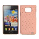 CUSTODIA RIGIDA GOMMATA CON BRILLANTINI per SAMSUNG I9100 GALAXY S II, I9105 GALAXY S II PLUS COLORE ROSA