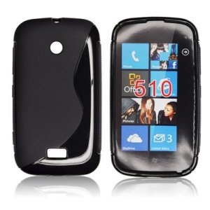 CUSTODIA GEL TPU SILICONE DOUBLE NOKIA LUMIA 510 COLORE NERO