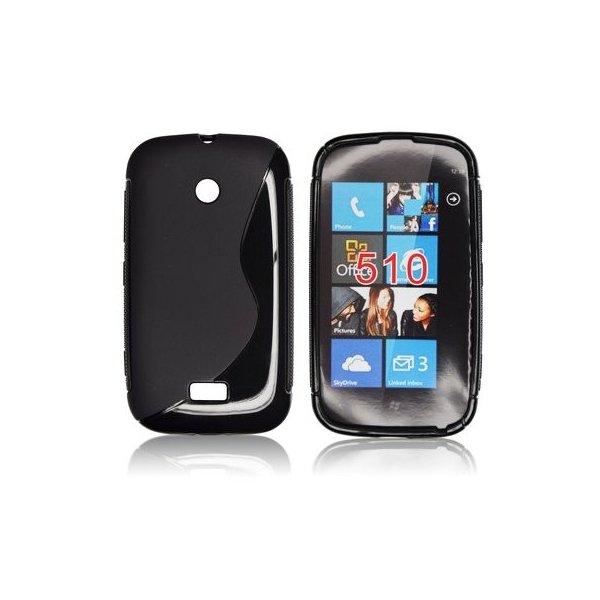 CUSTODIA GEL TPU SILICONE DOUBLE NOKIA LUMIA 510 COLORE NERO