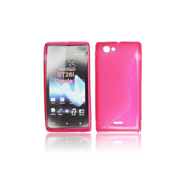 CUSTODIA GEL TPU SILICONE DOUBLE per SONY XPERIA J ST26i COLORE ROSA