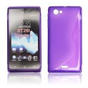 CUSTODIA GEL TPU SILICONE DOUBLE per SONY XPERIA J ST26i COLORE VIOLA