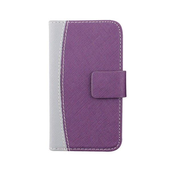 CUSTODIA FLIP ORIZZONTALE SLIM per APPLE IPHONE 5, 5S CON STAND E CHIUSURA MAGNETICA COLORE COLORE VIOLA E GRIGIO