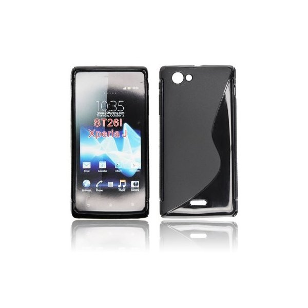 CUSTODIA GEL TPU SILICONE DOUBLE per SONY XPERIA J ST26i COLORE NERO