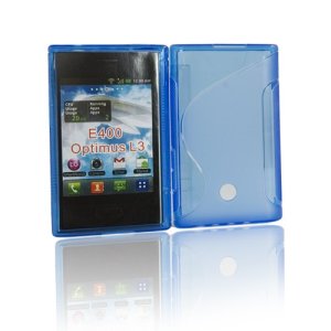 CUSTODIA GEL TPU SILICONE DOUBLE per LG E400 Optimus L3 COLORE BLU