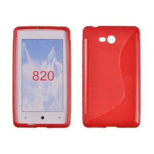 CUSTODIA GEL TPU SILICONE DOUBLE NOKIA LUMIA 820 COLORE ROSSO