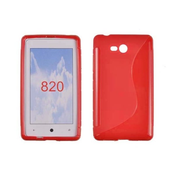 CUSTODIA GEL TPU SILICONE DOUBLE NOKIA LUMIA 820 COLORE ROSSO