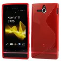 CUSTODIA GEL TPU SILICONE DOUBLE per SONY XPERIA U ST25i COLORE ROSSO