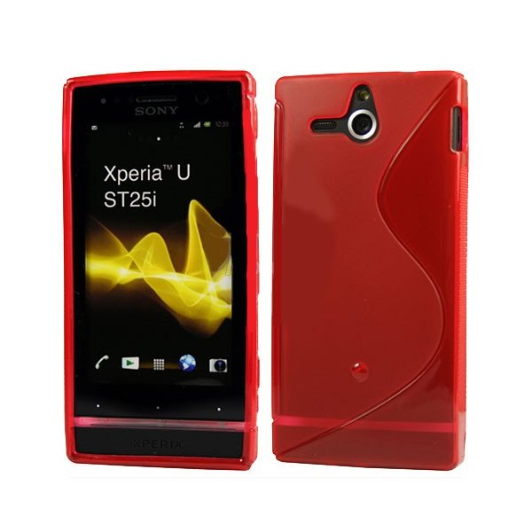 CUSTODIA GEL TPU SILICONE DOUBLE per SONY XPERIA U ST25i COLORE ROSSO