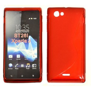 CUSTODIA GEL TPU SILICONE DOUBLE per SONY XPERIA J ST26i COLORE ROSSO