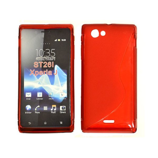 CUSTODIA GEL TPU SILICONE DOUBLE per SONY XPERIA J ST26i COLORE ROSSO