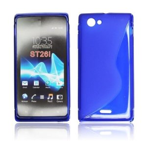 CUSTODIA GEL TPU SILICONE DOUBLE per SONY XPERIA J ST26i COLORE BLU