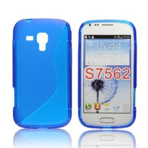 CUSTODIA GEL TPU SILICONE DOUBLE per SAMSUNG S7562 GALAXY S DUOS, S7560 GALAXY TREND, S7580 COLORE BLU