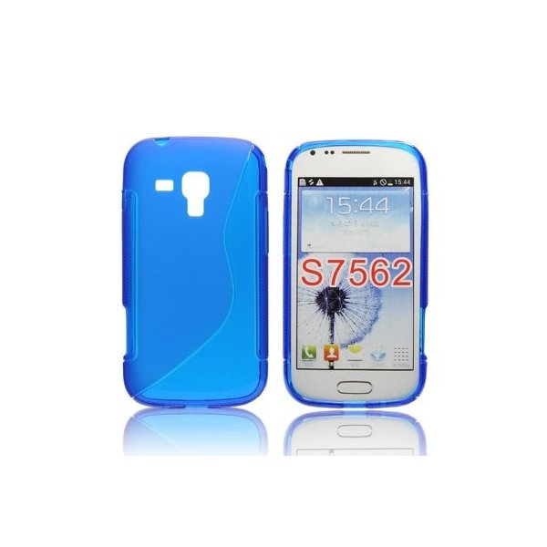 CUSTODIA GEL TPU SILICONE DOUBLE per SAMSUNG S7562 GALAXY S DUOS, S7560 GALAXY TREND, S7580 COLORE BLU